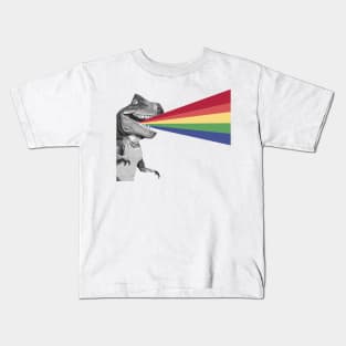 T-Rex Rainbow Ray Blast Kids T-Shirt